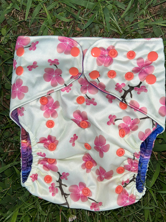 Cherry Blossom- Extended Size Pocket Diaper